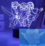 3D Illuminated Art - Demon Slayer: Kimetsu no Yaiba - Tanjiro and Nezuko Kamado 3D Illusion LED Night Light 16 Colors