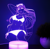 3D Illuminated Art - Darling in the Franxx - Zero Two in bikini touching hair 3D Illusion LED Night Light 16 Colors
