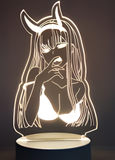 3D Illuminated Art - Darling in the Franxx - Zero Two (finger in mouth pose) 3D Illusion LED Night Light 16 Colors