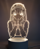 3D Illuminated Art - Anime girl (hands on cheeks) 3D Illusion LED Night Light 16 Colors