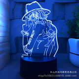 3D Illuminated Art - One Piece - Ace sideways/side profile 3D Illusion LED Night Light 16 Colors
