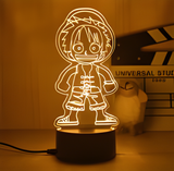 3D Illuminated Art - One Piece - Luffy 3D Illusion LED Night Light 16 Colors