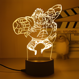 3D Illuminated Art - One Piece - Luffy punching 3D Illusion LED Night Light 16 Colors