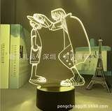 3D Illuminated Art - One Piece - Luffy and Shanks 3D Illusion LED Night Light 16 Colors