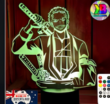 3D Illuminated Art - One Piece - Roronoa Zoro 3D Illusion LED Night Light 16 Colors #2629