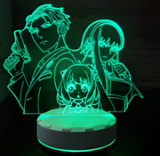 3D Illuminated Art - SPY x FAMILY - Loid, Anya, and Yor Forger 3D Illusion LED Night Light 16 Colors