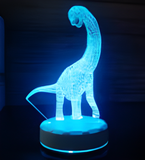 3D Illuminated Art - Brachiosaurus 3D Illusion LED Night Light 16 Colors #2812