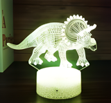 3D Illuminated Art - Triceratops 3D Illusion LED Night Light 16 Colors #2828