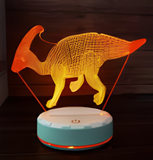 3D LED Night Light - Parasaurolophus