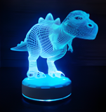 3D Illuminated Art - Dinosaur 3D Illusion LED Night Light 16 Colors #2832