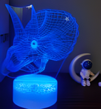 3D Illuminated Art - Triceratops 3D Illusion LED Night Light 16 Colors #2835