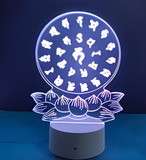 3D Illuminated Art - Buddhist - Mantra to Eradicate Fixed Karma with Lotus 3D Illusion LED Night Light 16 Colors
