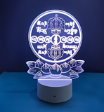 3D Illuminated Art - Buddhism - Vajra Mantra 3D Illusion LED Night Light 16 Colors
