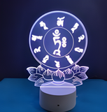 3D Illuminated Art - Buddhism - Green Tara Mantra 3D Illusion LED Night Light 16 Colors