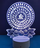 3D Illuminated Art - Buddhism - Five Mantras in One 3D Illusion LED Night Light 16 Colors
