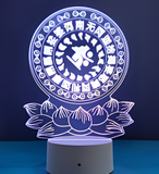3D Illuminated Art - Akasagarbha Bodhisattva Mantra 3D Illusion LED Night Light 16 Colors