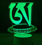 3D Illuminated Art - Buddhism - Tibetan seed syllable Ah 3D Illusion LED Night Light 16 Colors