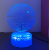 3D Illuminated Art - Star Wars - Death Star 3D Illusion LED Night Light 16 Colors