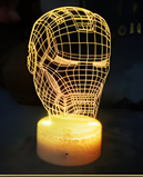 3D Illuminated Art - Marvel - Iron Man Mask 3D Illusion LED Night Light 16 Colors