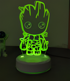 3D Illuminated Art - Marvel - Groot 3D Illusion LED Night Light 16 Colors #3008