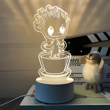 3D Illuminated Art - Marvel - Baby Groot 3D Illusion LED Night Light 16 Colors