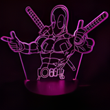 3D Illuminated Art - Marvel Comics - Deadpool 3D Illusion LED Night Light 16 Colors