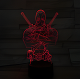 3D Illuminated Art - Marvel - Deadpool 3D Illusion LED Night Light 16 Colors #3035