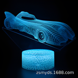3D Illuminated Art - Batman - Batmobile 3D Illusion LED Night Light 16 Colors
