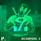 3D Illuminated Art - Marvel Comics - Deadpool making heart gesture 3D Illusion LED Night Light 16 Colors