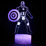 3D Illuminated Art - Marvel - Captain America 3D Illusion LED Night Light 16 Colors #3040