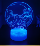 3D Illuminated Art - Sailor Moon - Sailor Moon reclining in moon 3D Illusion LED Night Light 16 Colors