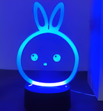 3D Illuminated Art - Cute Little Rabbit 3D Illusion LED Night Light 16 Colors