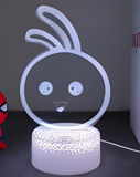 3D Illuminated Art - Crooked Ear Rabbit 3D Illusion LED Night Light 16 Colors