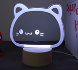 3D Illuminated Art - Cat 3D Illusion LED Night Light 16 Colors #3312