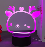 3D Illuminated Art - Cute Deer 3D Illusion LED Night Light 16 Colors