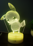 3D Illuminated Art - Pokémon - Pikachu 3D Illusion LED Night Light 16 Colors #3403