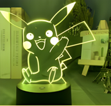 3D Illuminated Art - Pokemon - Pikachu waving 3D Illusion LED Night Light 16 Colors