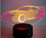 3D Illuminated Art - Automotive - Classic Sports Car 3D Illusion LED Night Light 16 Colors