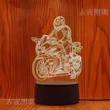 3D Illuminated Art - Motorcycle with Rider 3D Illusion LED Night Light 16 Colors