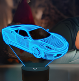 3D Illuminated Art - Sports Car 3D Illusion LED Night Light 16 Colors #3524