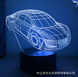 3D Illuminated Art - Sports Car 3D Illusion LED Night Light 16 Colors #3530