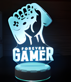 3D Illuminated Art - Gamer hand with controller 3D Illusion LED Night Light 16 Colors