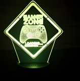 3D Illuminated Art - Gamer Zone sign with game controller 3D Illusion LED Night Light 16 Colors