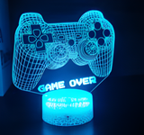 3D LED Night Light - Game controller with GAME OVER text