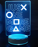 3D Illuminated Art - PlayStation - PlayStation symbols with 'Just One More Game' text 3D Illusion LED Night Light 16 Colors