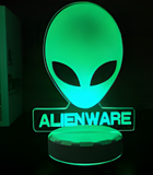 3D Illuminated Art - Alienware - Alien head / Alienware logo 3D Illusion LED Night Light 16 Colors