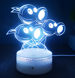 3D Illuminated Art - Plants vs. Zombies - Threepeater 3D Illusion LED Night Light 16 Colors