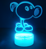 3D Illuminated Art - Plants vs. Zombies - Peashooter 3D Illusion LED Night Light 16 Colors