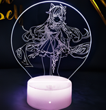 3D Illuminated Art - Genshin Impact - Keqing 3D Illusion LED Night Light 16 Colors