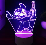 3D Illuminated Art - Disney - Stitch playing ukulele 3D Illusion LED Night Light 16 Colors